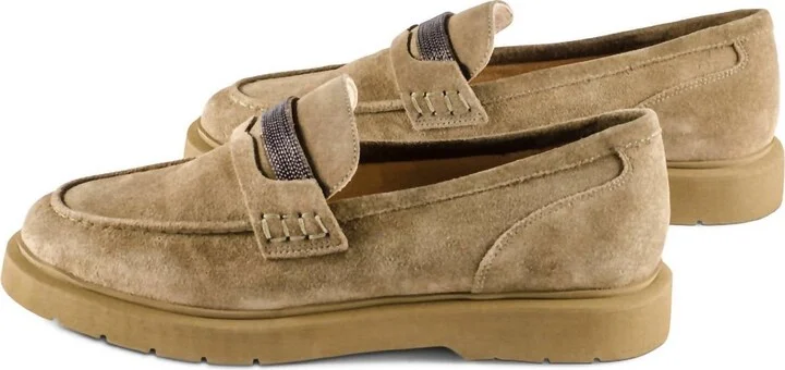 Women's Kimmo Suede Slip On In Khaki