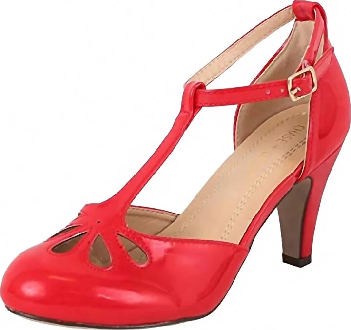 Women's Kimmy-36 Mid Heel Pumps In Red Patent