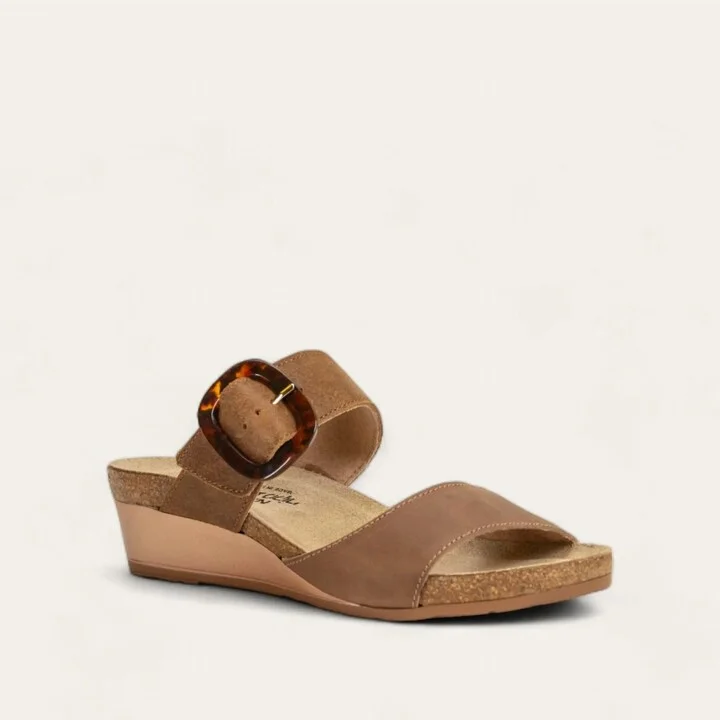 Women's Kingdom Sandal In Oily Bark Nubuck/antique Brown Suede