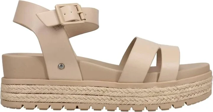 Women's Knia Ankle Strap Espadrille Platform Sandals In Light Beige