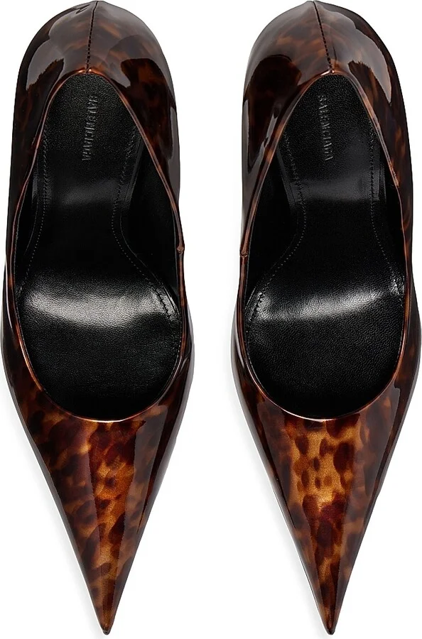 Women's Knife 110MM Pumps in Tortoise Shell Print - Brown - Size 5 - Image 5