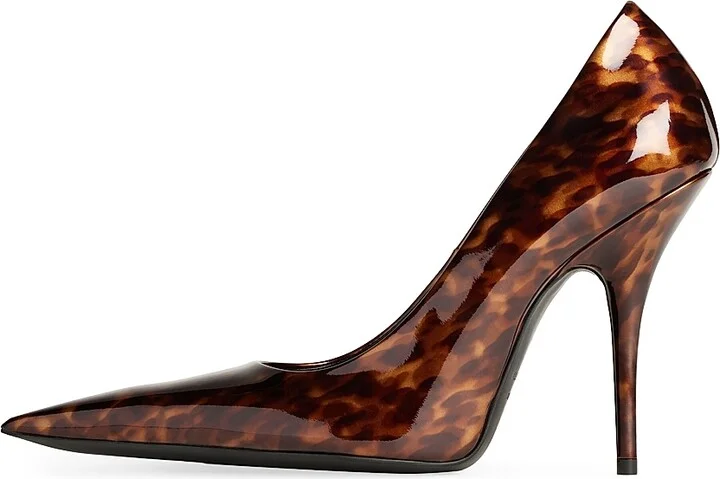 Women's Knife 110MM Pumps in Tortoise Shell Print - Brown - Size 5 - Image 6