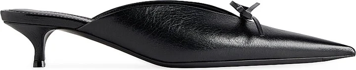 Women's Knife Bow 40MM Mules - Black - Size 8
