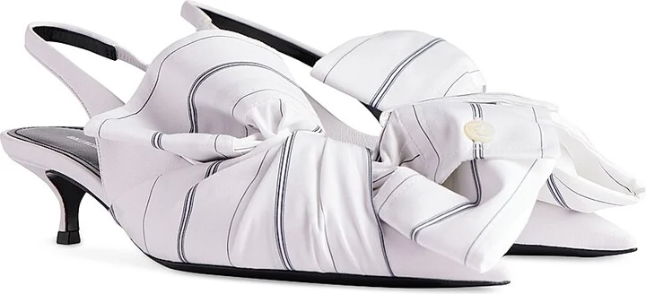 Women's Knife Chemise 40MM Slingback Pumps - White - Size 6 - Image 2