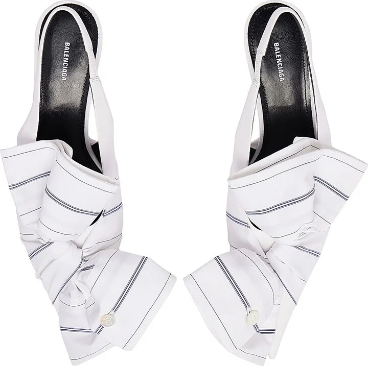 Women's Knife Chemise 40MM Slingback Pumps - White - Size 6 - Image 5