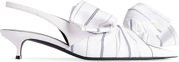 Women's Knife Chemise 40MM Slingback Pumps - White - Size 6