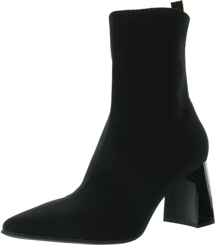 Womens Knit Pointed Toe Ankle Boots