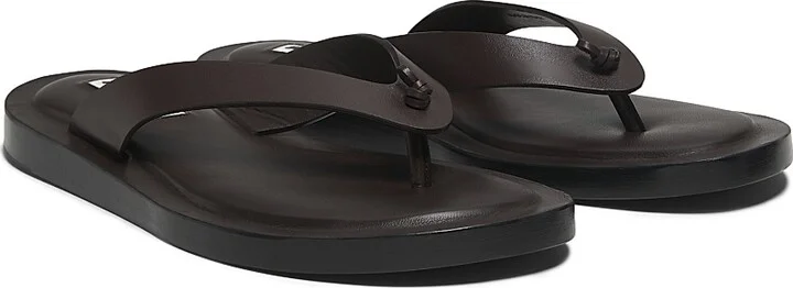 Women's Knotted Leather Sandals - Chocolate - Size 10 - Image 2