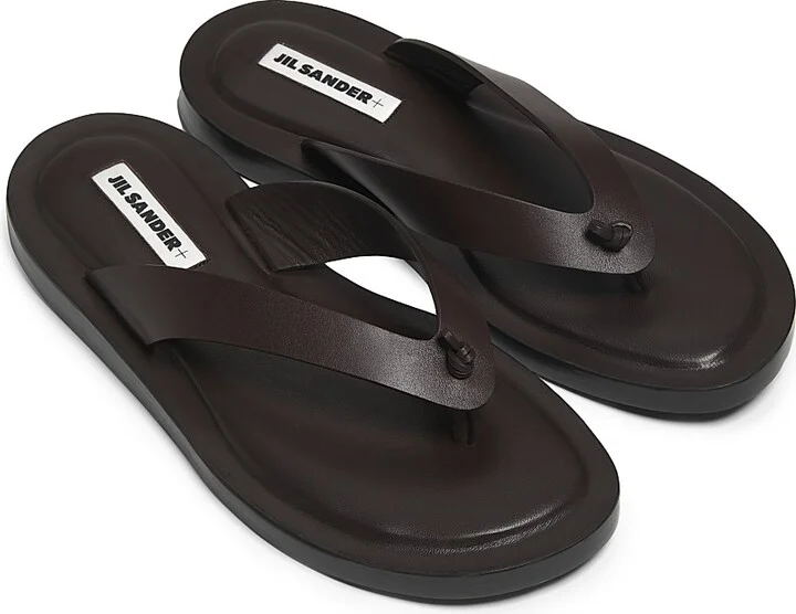 Women's Knotted Leather Sandals - Chocolate - Size 10 - Image 4