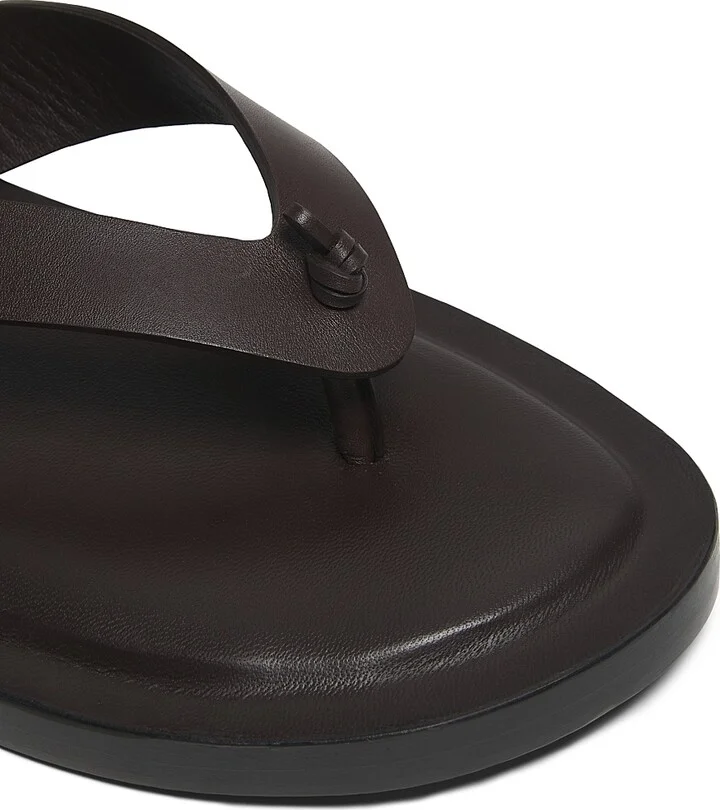 Women's Knotted Leather Sandals - Chocolate - Size 10 - Image 5