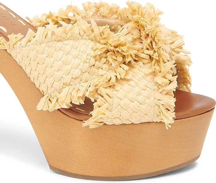 Women's Knotted Raffia Platform Sandals - Legno Sabbia - Size 6 - Image 5