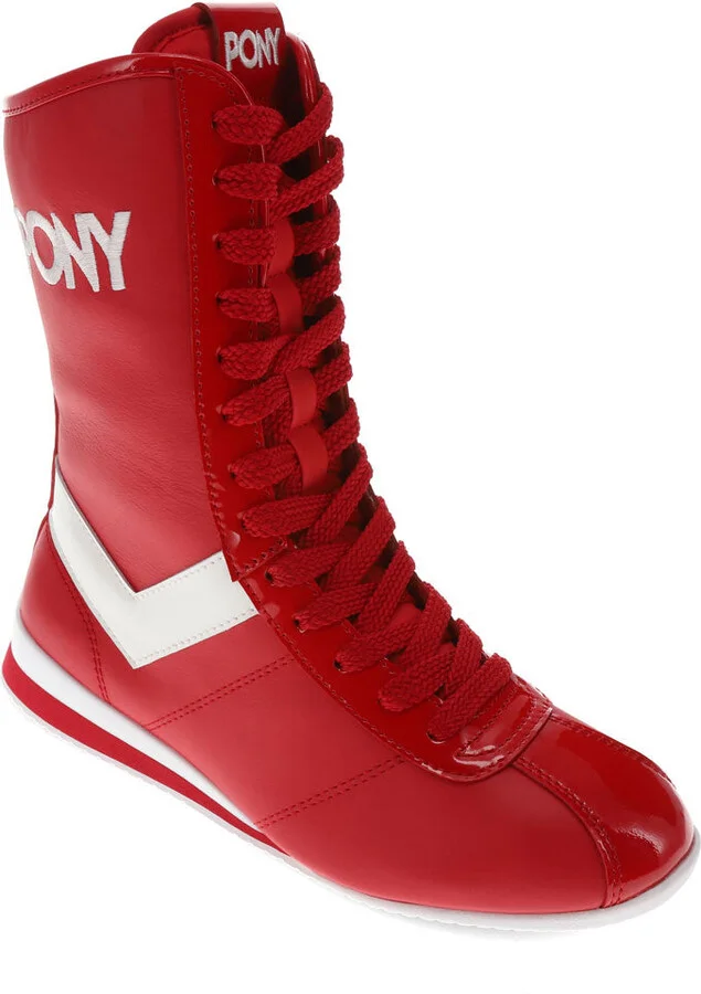 Womens KO-80 High Patent Genuine Leather Premium Lace Up Athletic Sneaker Shoe