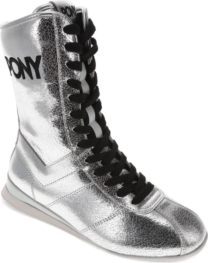 Womens KO-80 High Vintage Metallic Genuine Leather Premium Lace Up Athletic Sneaker Shoe