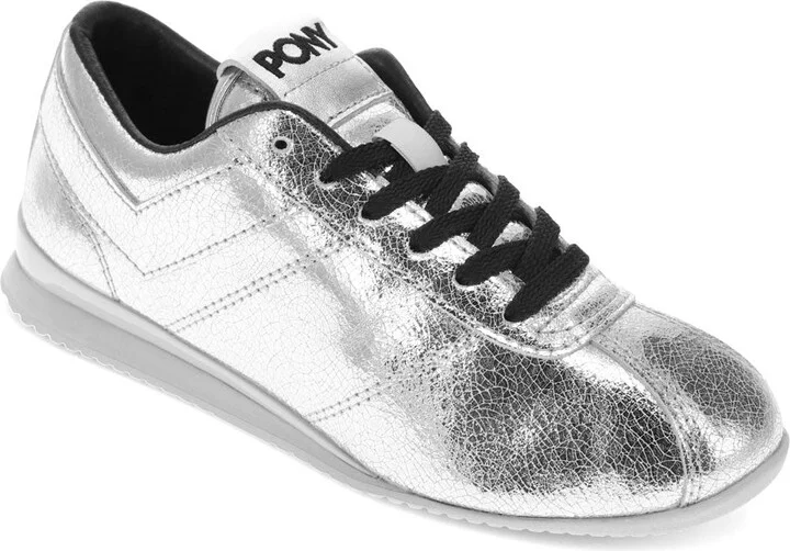 Womens KO-Low Vintage Metallic Genuine Leather Premium Lace Up Athletic Sneaker Shoe
