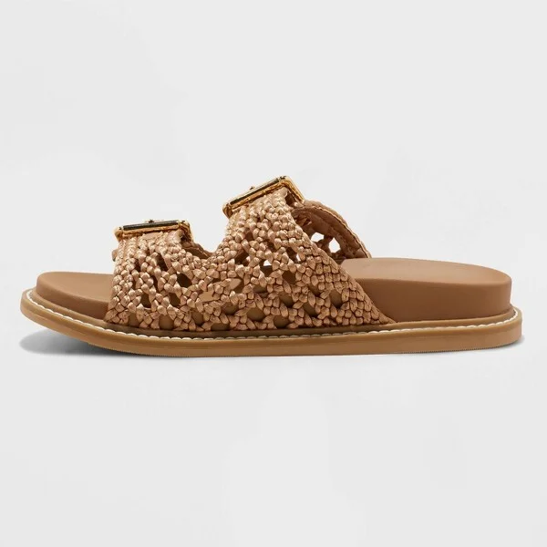 Women's Kylie Woven Two Band Footbed Sandals - Universal Thread™ : Slip-On, Open Toe, Medium Width - Image 2