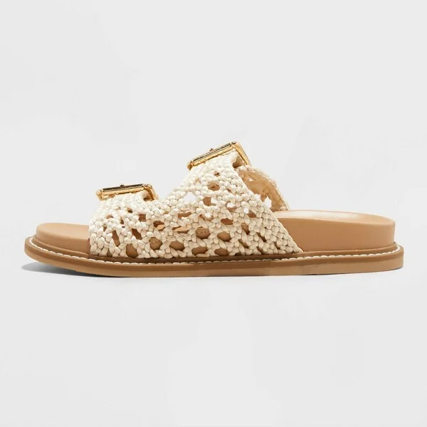 Women's Kylie Woven Two Band Footbed Sandals - Universal Thread™ : Slip-On, Open Toe, Medium Width - Image 3