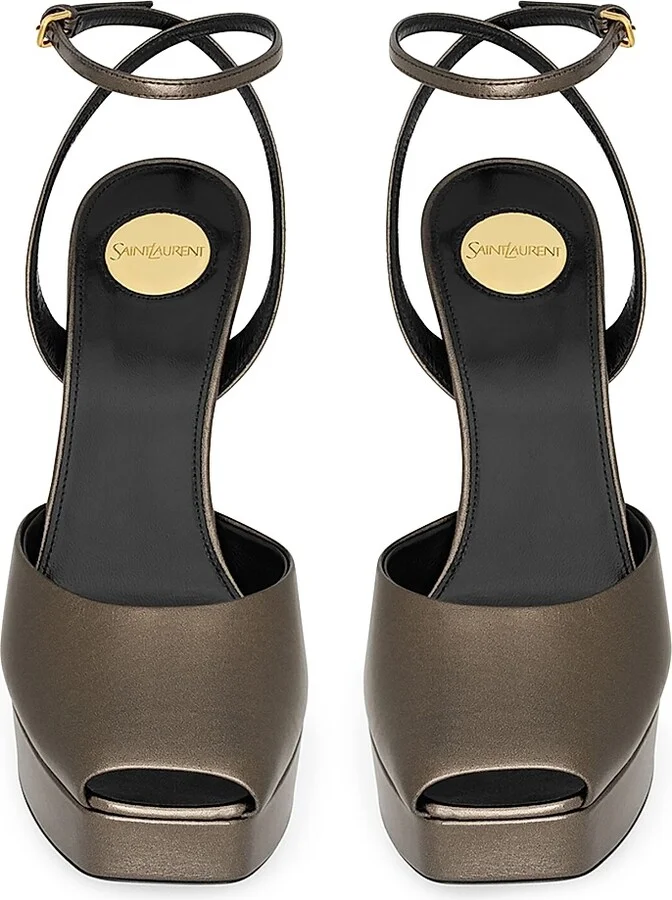 Women's La Scandale Platform Sandals in Smooth Leather - Metal Brown - Size 5.5 - Image 3