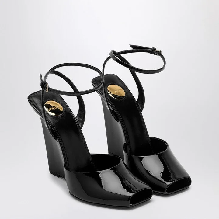 Women's La Scandale Wedge In Black Patent Leather