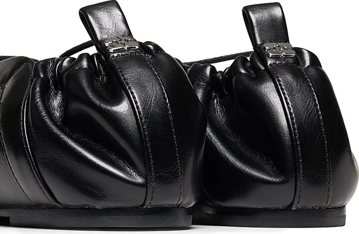 Women's Lace-Up Ballerina Flats - Black - Size 5 - Image 3