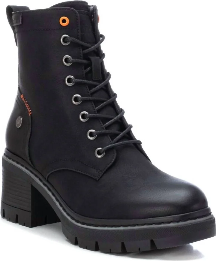 Women's Lace-Up Booties In Black