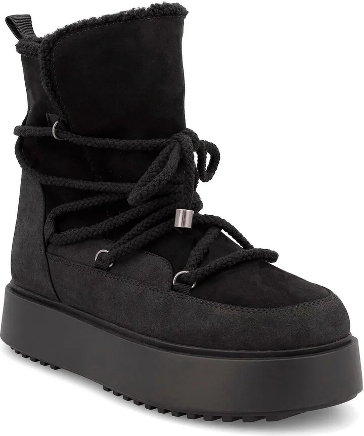 Womens Lace-Up Faux Suede Booties