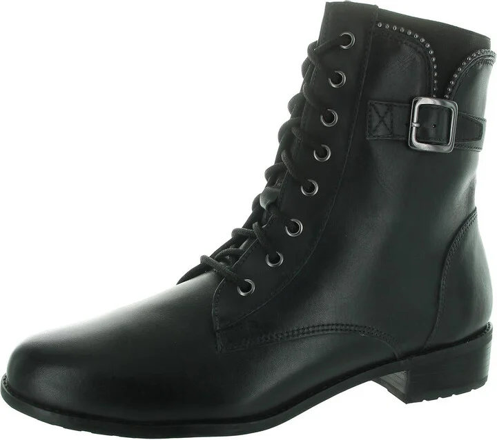 Womens Lace-Up Leather Combat & Lace-Up Boots