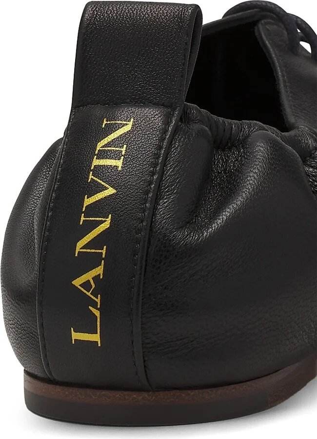 Women's Lace-Up Leather Slippers - Black - Size 5 - Image 5