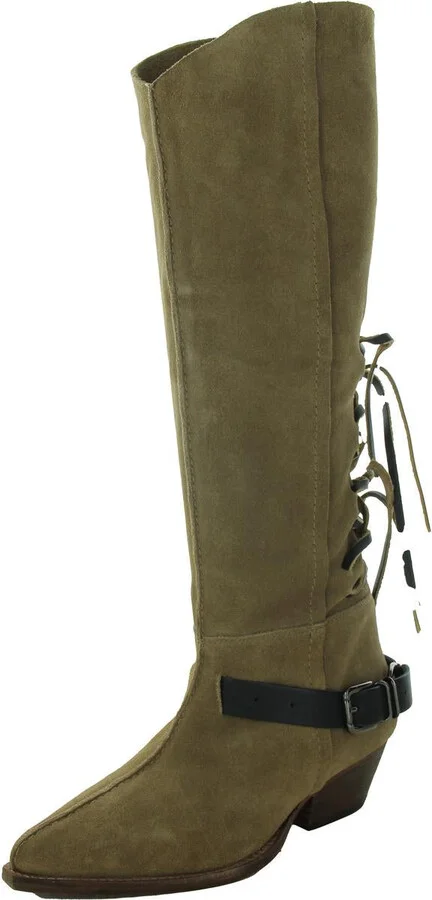 Womens Lace-Up Man Made Knee-High Boots