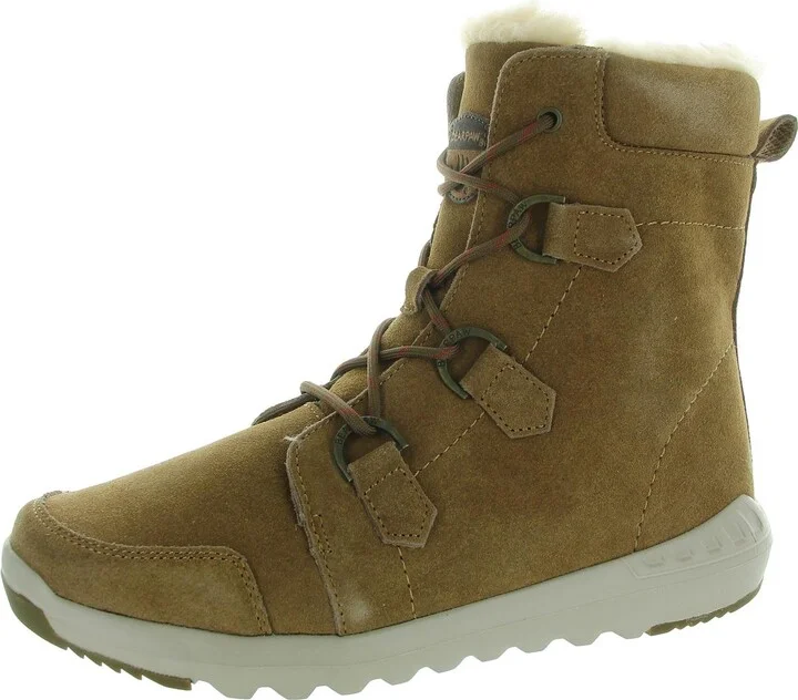 Womens Lace-Up Polyester Mid-Calf Boots