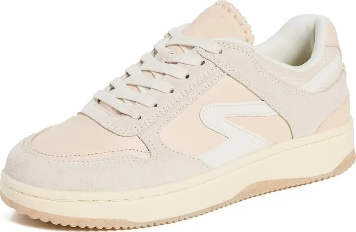 Women's Lace-Up Retro Tennis Sneaker, Greige
