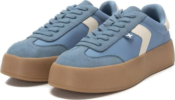 Women's Lace-Up Sneakers By Xti - Light/pastel blue - Image 9