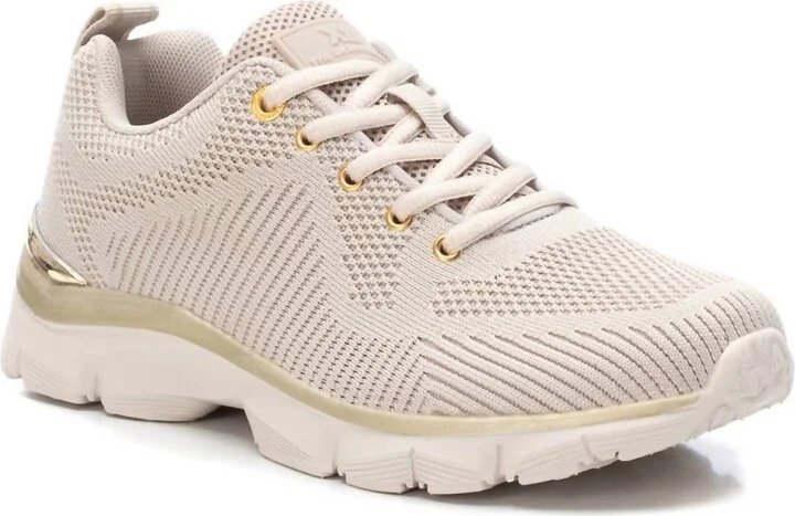 Women's Lace-Up Sneakers In Beige