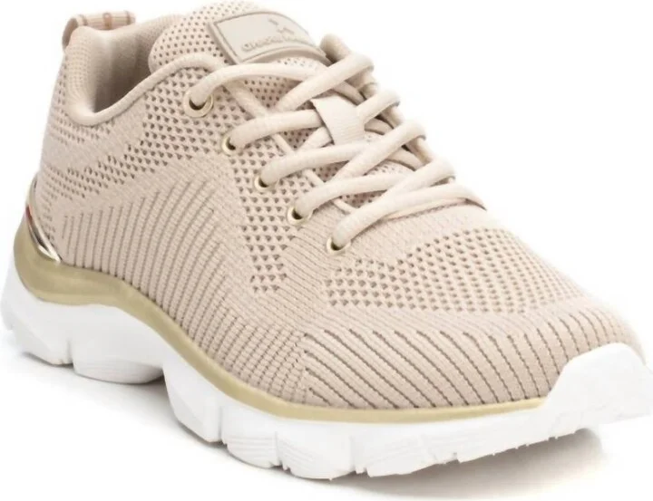 Women's Lace-Up Sneakers In Beige