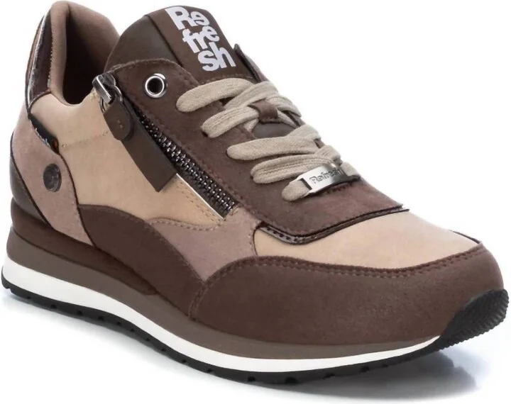 Women's Lace-Up Sneakers In Brown