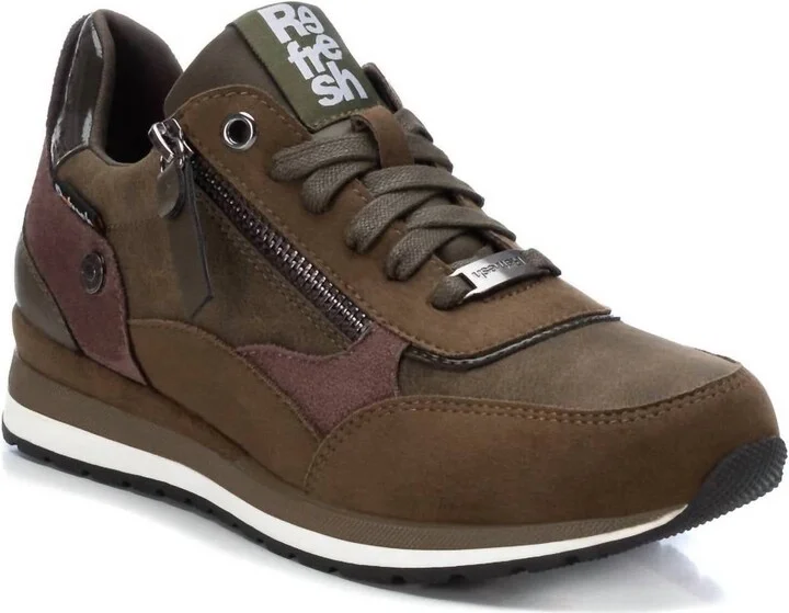 Women's Lace-Up Sneakers In Dark Brown