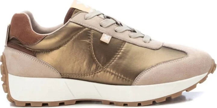 Women's Lace-Up Sneakers In Gold