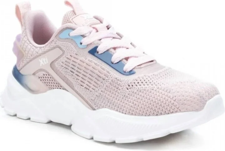 Women's Lace-Up Sneakers In Nude