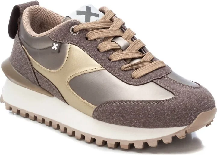 Women's Lace-Up Sneakers In Rust Copper