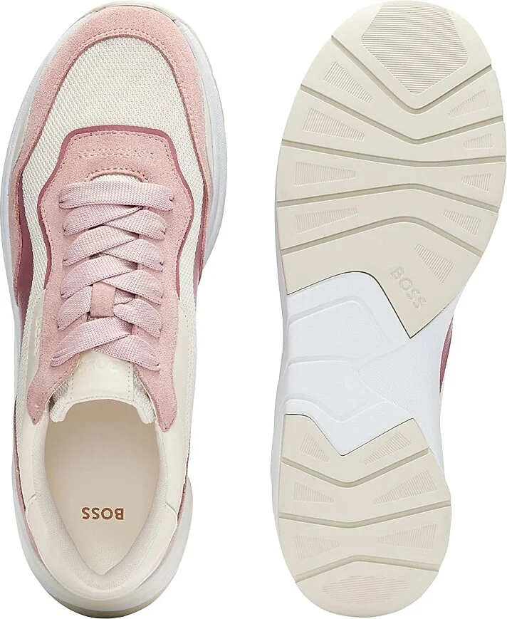 Women's Lace-Up Trainer Sneakers - Pink - Size 7 - Image 4