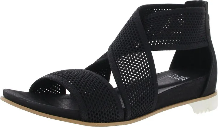 Womens Laceless Knit Strappy Sandals