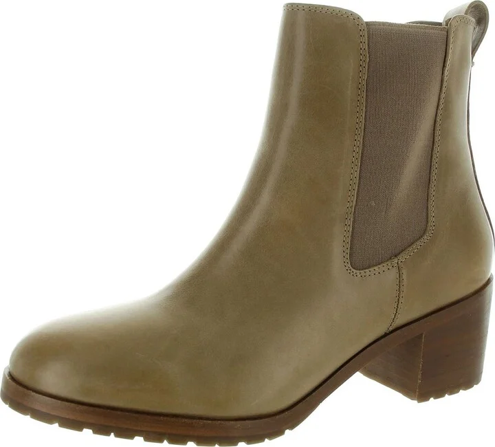 Womens Laceless Leather Ankle Boots
