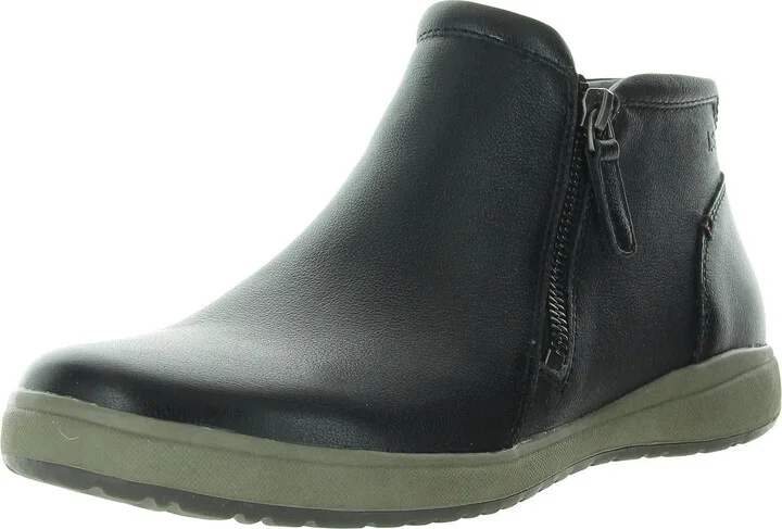 Womens Laceless Leather Ankle Boots