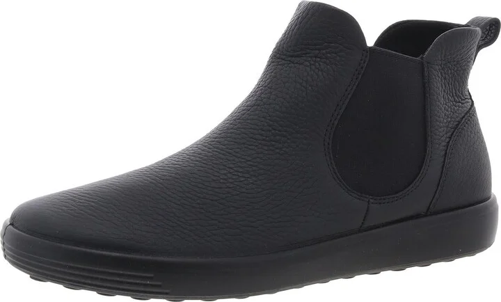 Womens Laceless Leather Ankle Boots