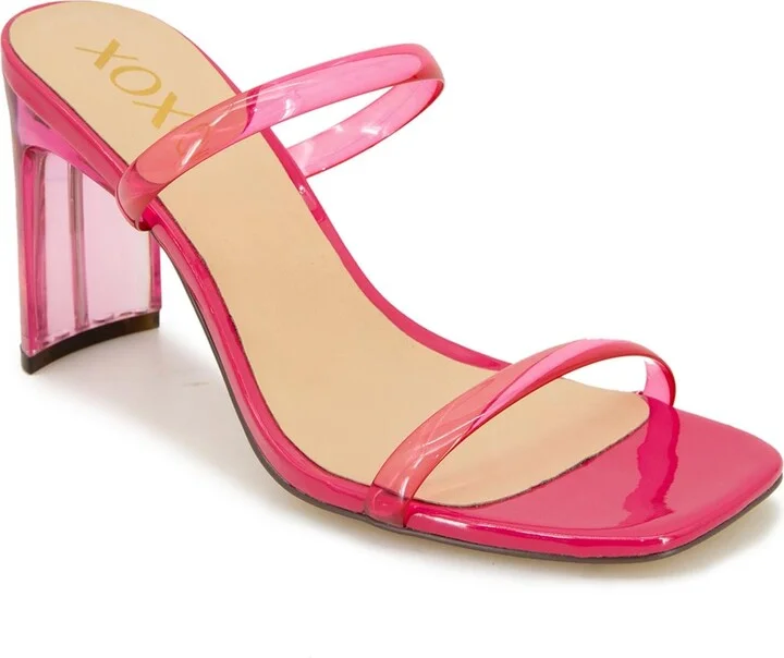 Womens Laceless Vinyl Block Heel