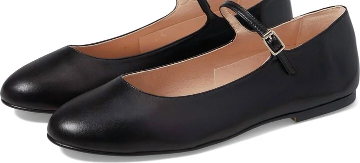 Women's Lacey Flat Strap Shoe In Black