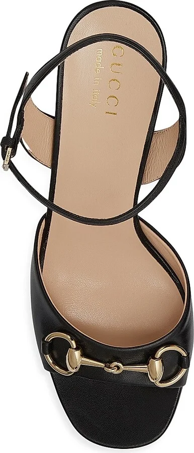 Women's Lady Horsebit 75MM Leather Sandals - Mystic White - Size 11 - Image 8