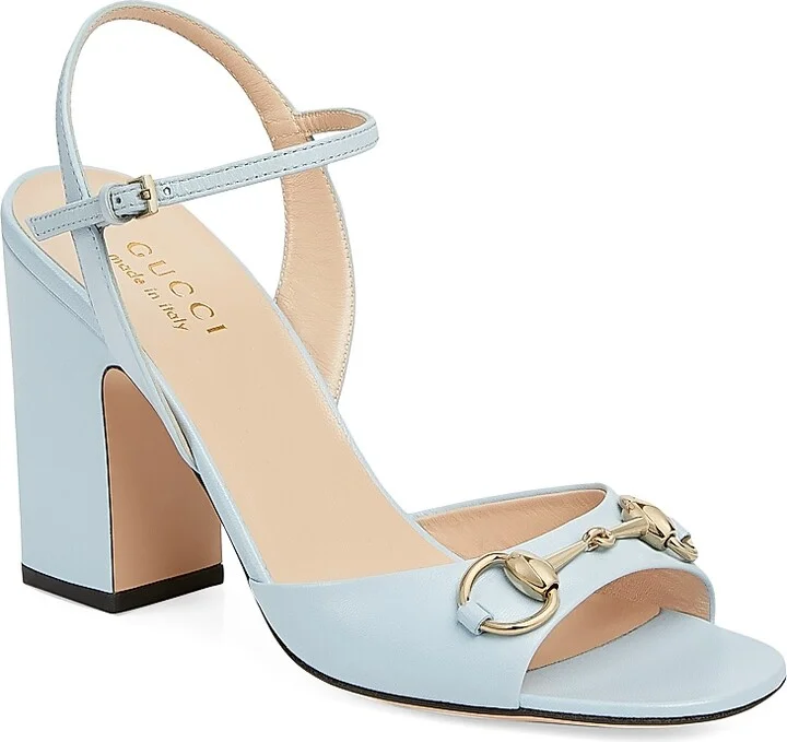 Women's Lady Horsebit Leather Sandals - Sky Blue - Size 10 - Image 2
