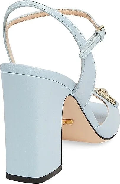 Women's Lady Horsebit Leather Sandals - Sky Blue - Size 10 - Image 3