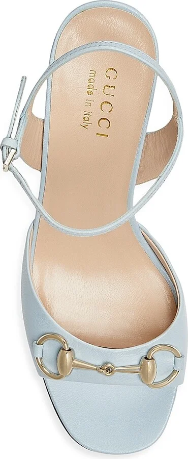 Women's Lady Horsebit Leather Sandals - Sky Blue - Size 10 - Image 4