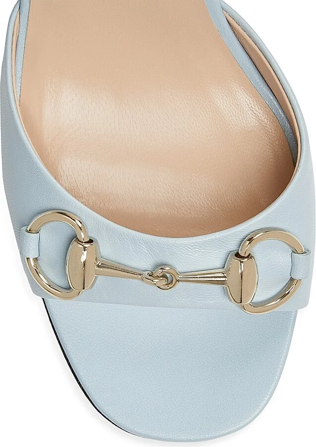 Women's Lady Horsebit Leather Sandals - Sky Blue - Size 10 - Image 5